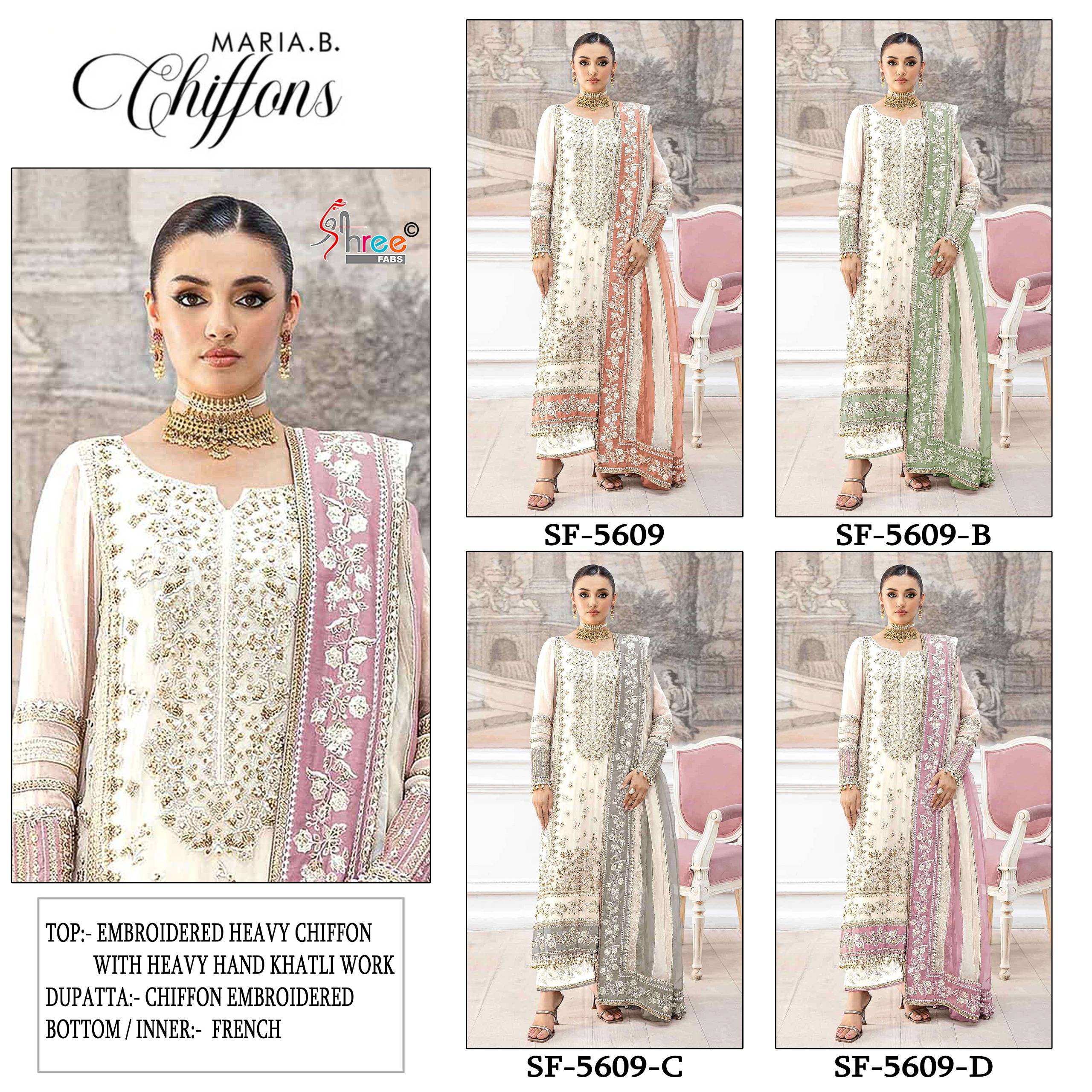 5609 COLOR By SHREE FABS Beautiful Pakistani Suits Colorful Stylish Fancy Ethnic Wear Chiffon Dresses At Wholesale